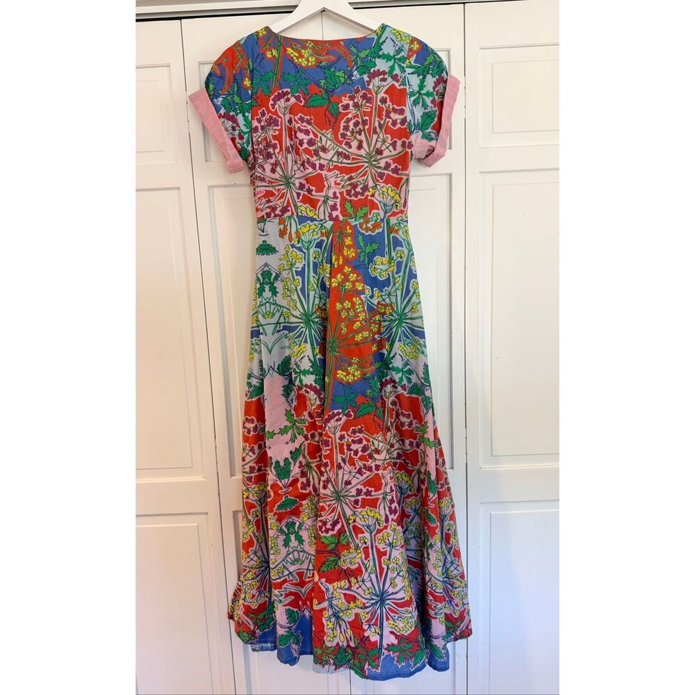Anthropologie Roopa Pemmaraju Amandine cotton colorful double lined dress size s - Picture 7 of 10